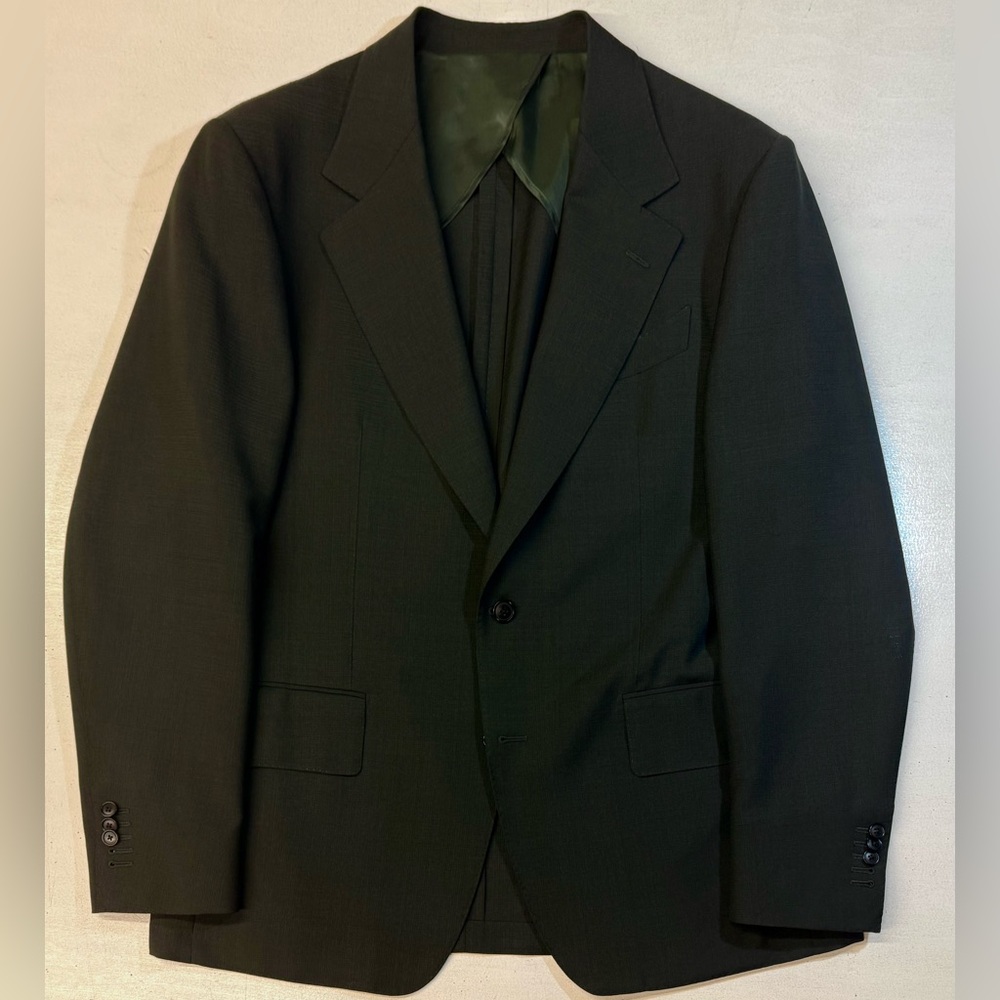 SUITSUPPLY Dark Green Wool Mohair Milano Blazer 46R XL